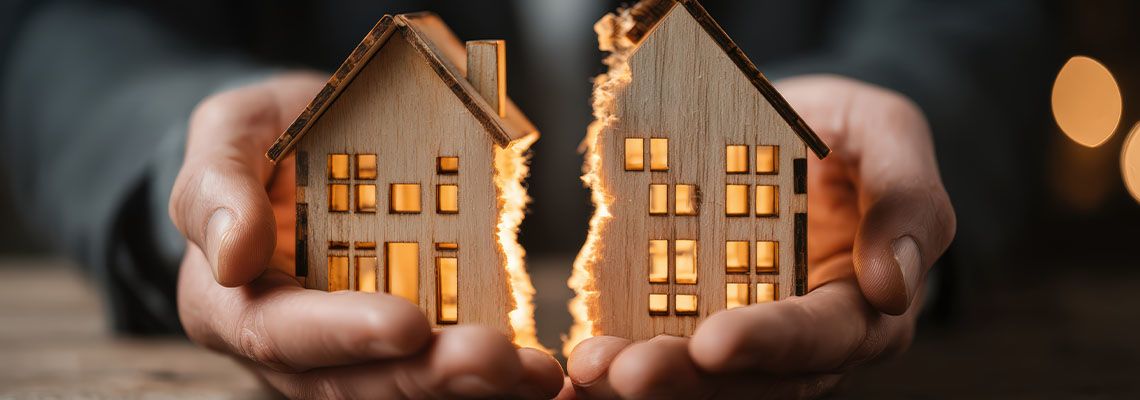 Hands with divided house model