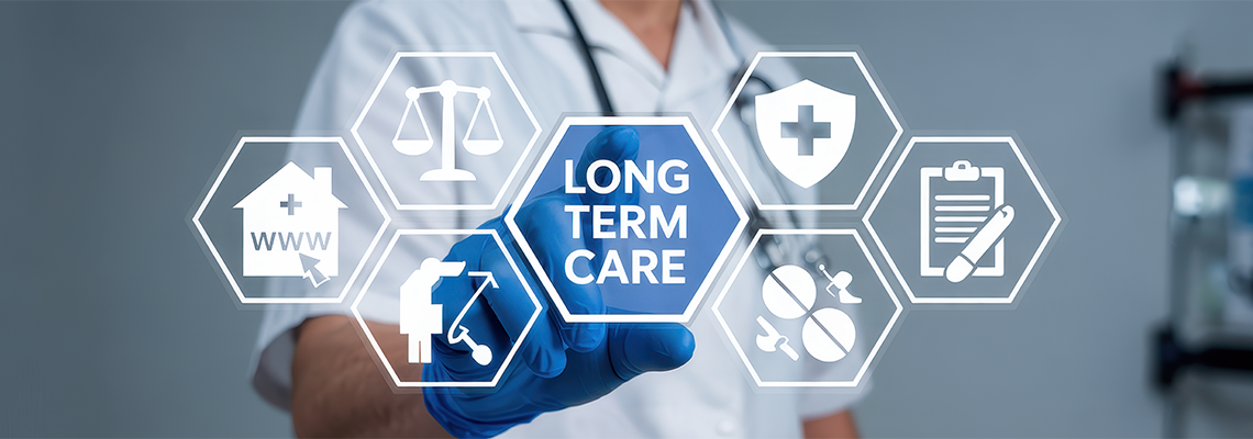 Interactive graphic displaying long-term care options