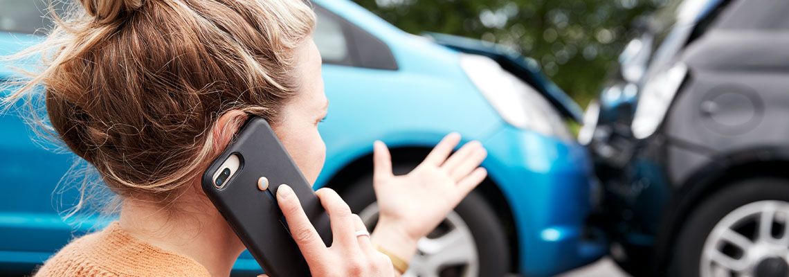 Women calling for help after car accident