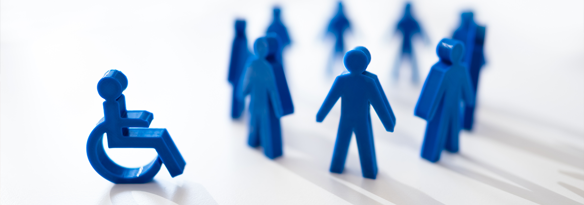 Social Inequality And Discrimination Concept. Disabled Person