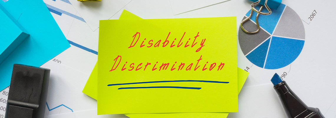 Business concept about Disability Discrimination with inscription on the page