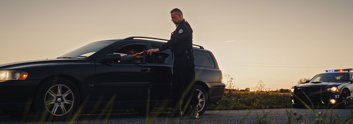 Man getting pulled over for DUI test