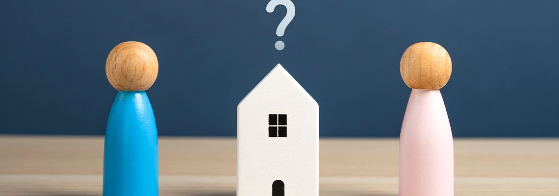 Wooden models representing property issue