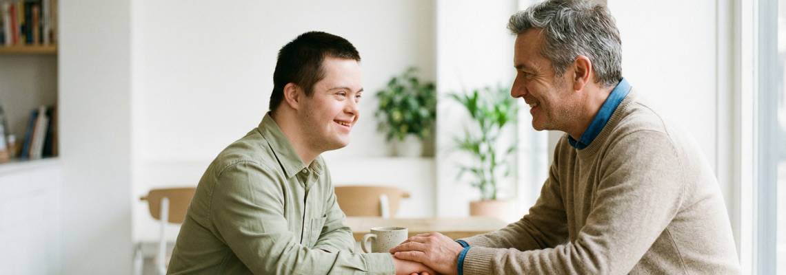 Man with his special need child