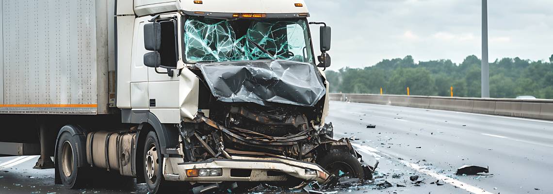 Truck accident in highway