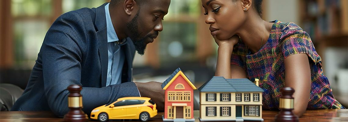 Divorced couples dividing asset