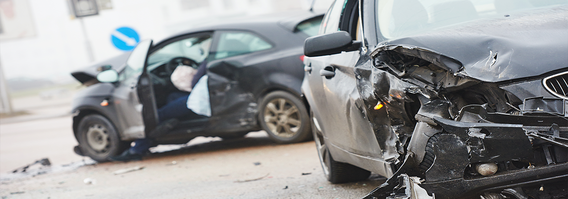car crash collision in urban street