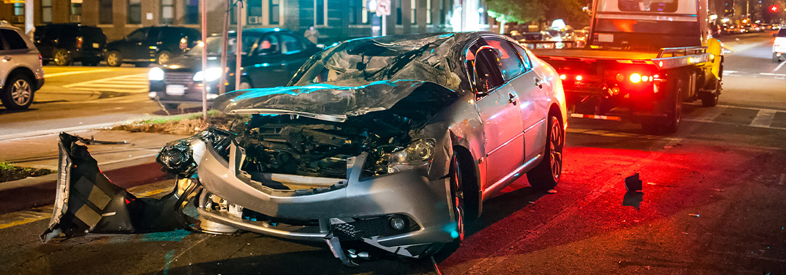 Crashed Car at Road
