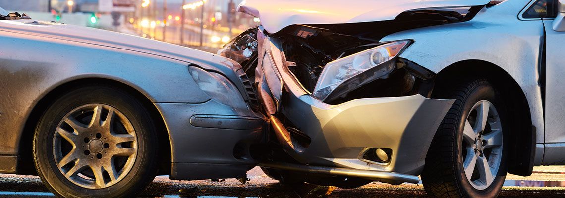Car accident on street
