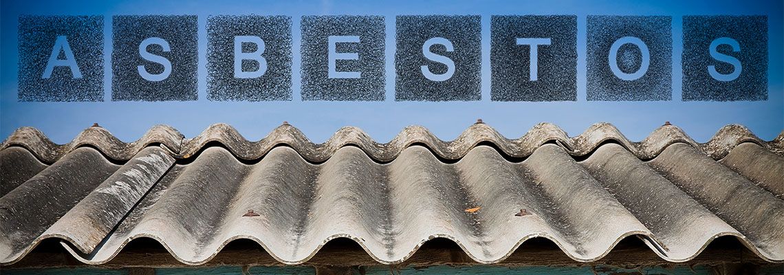 Dangerous asbestos roof - concept image