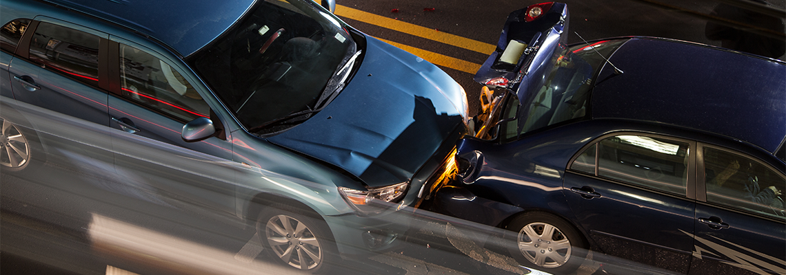 Car Accident on the road at night