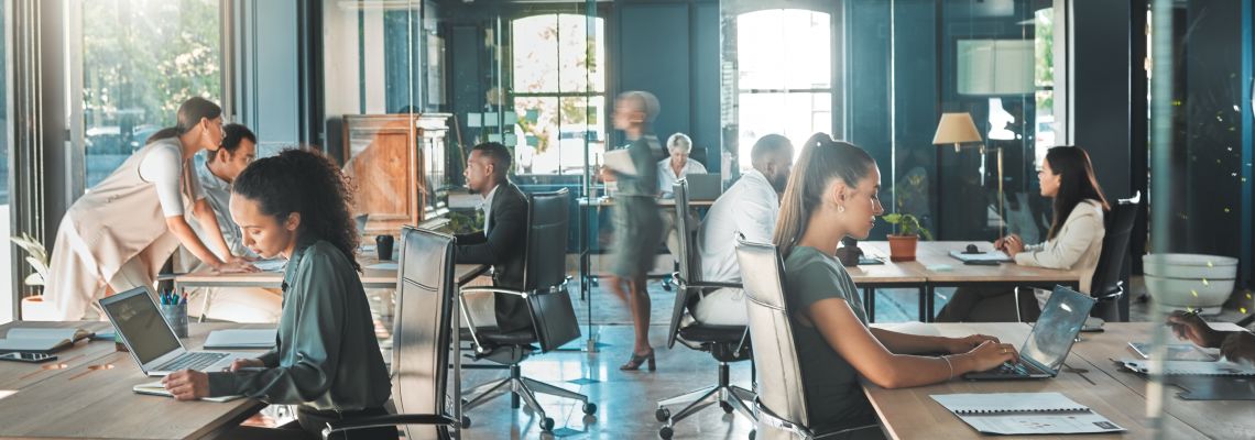 Employees working in an office