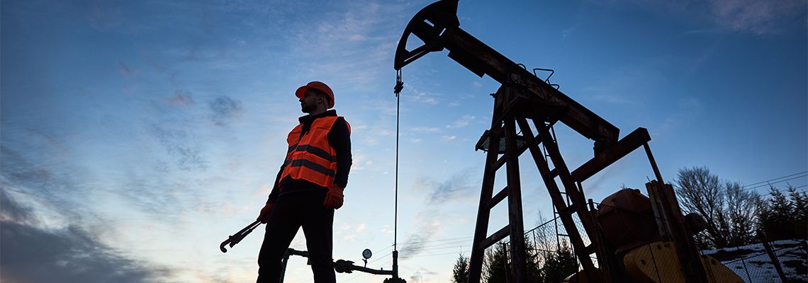 Man working in an oil field