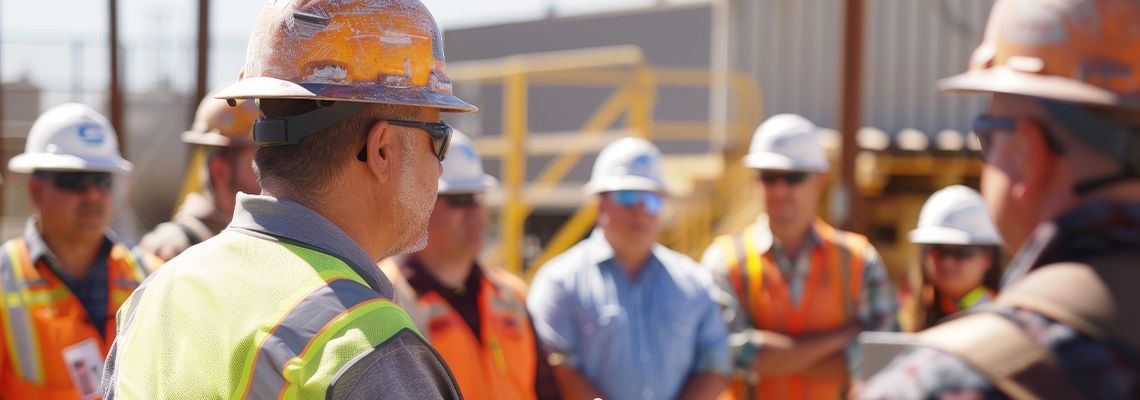 Safety Briefing at construction site