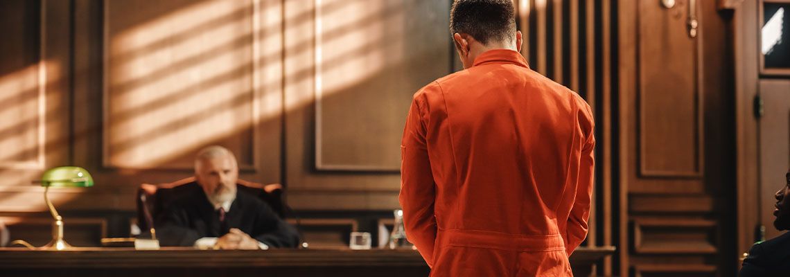 Criminal Trial in courtroom