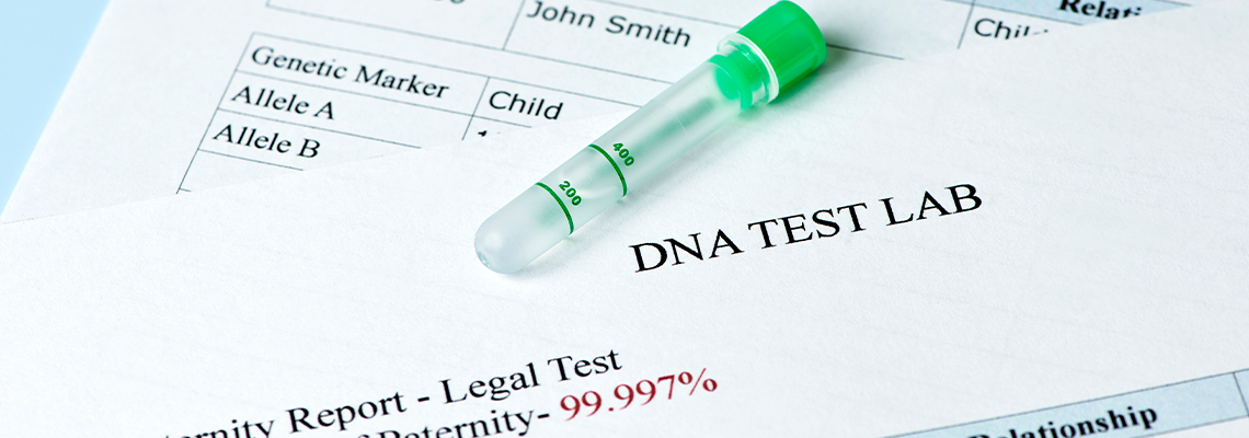Paternity Test with a form and lab tube.