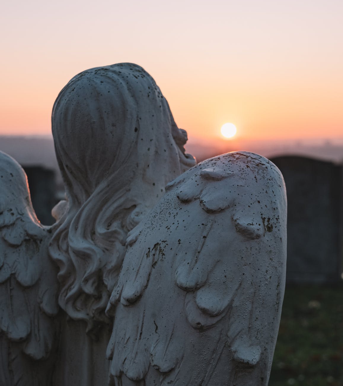 Plaster angel statue