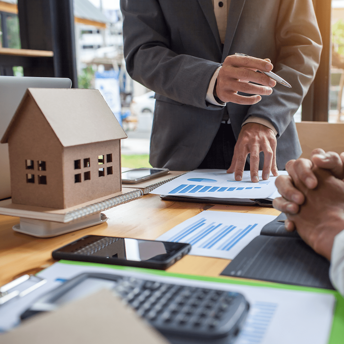 Business meeting of real estate broker, Business meeting working with new startup project