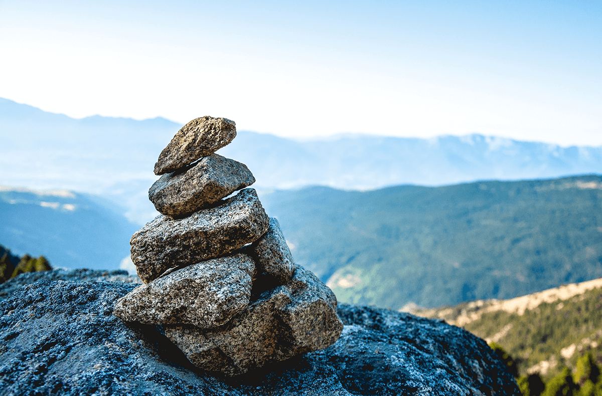 Stack of rocks in the mountains