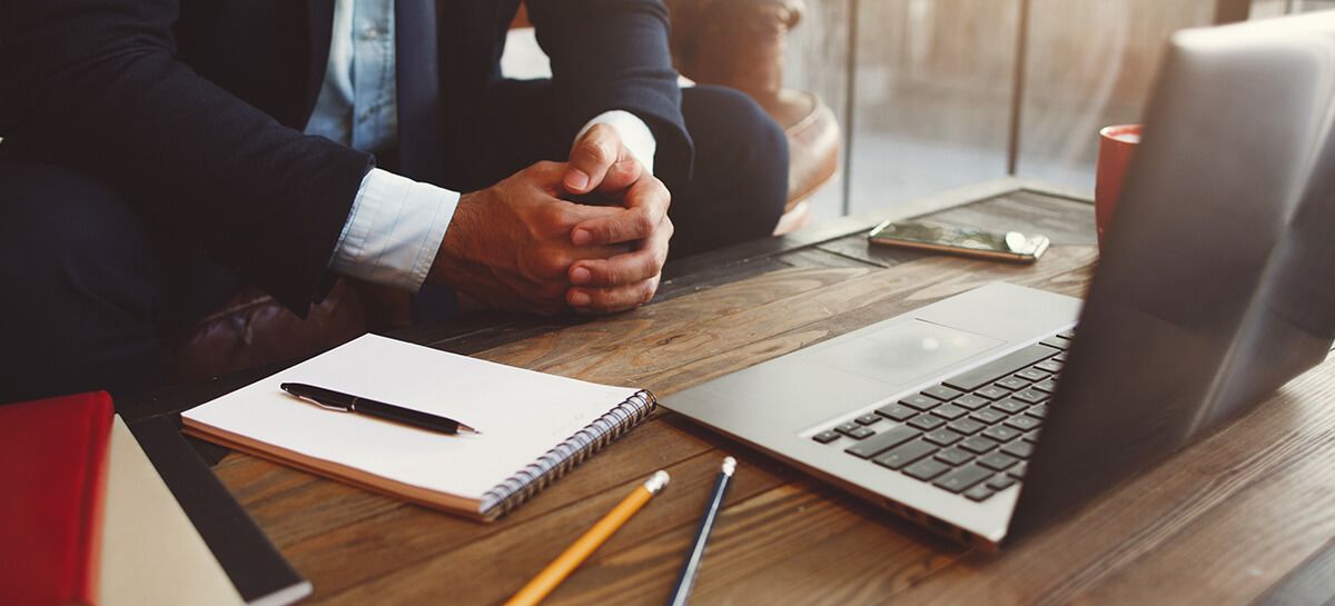 Man sitting at laptop