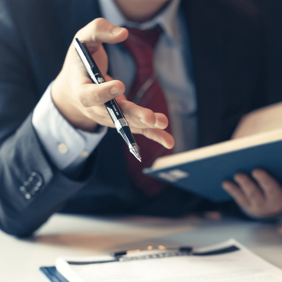 An attorney at his desk