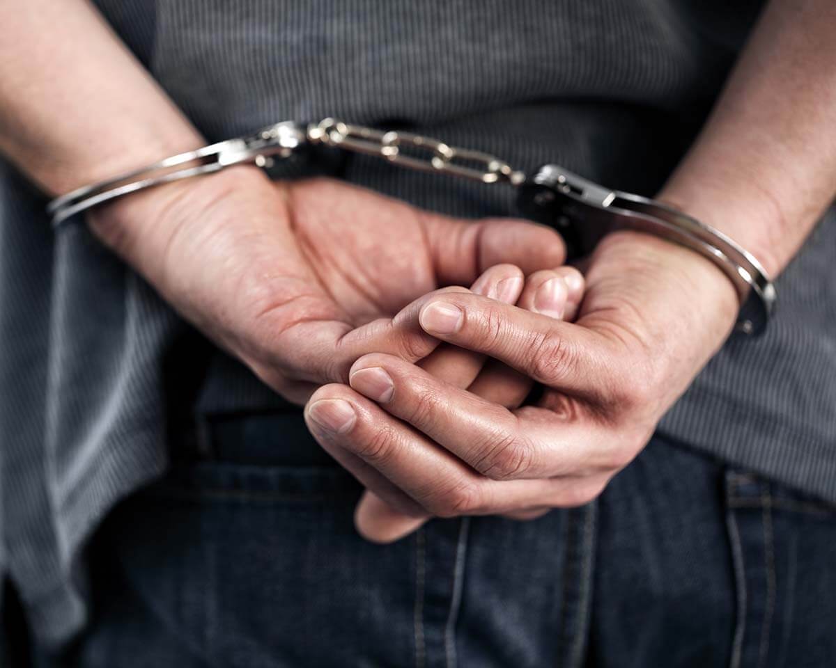 A man in handcuffs
