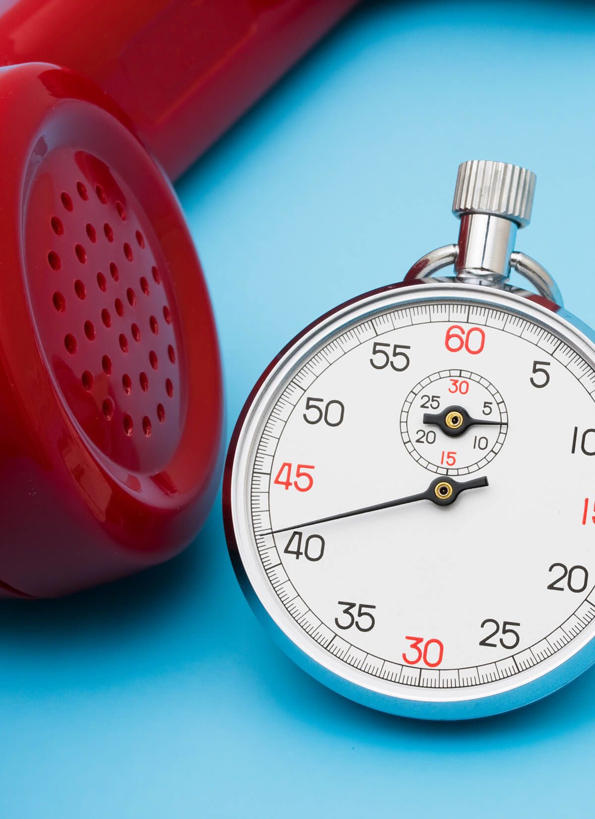 Stop watch with red phone