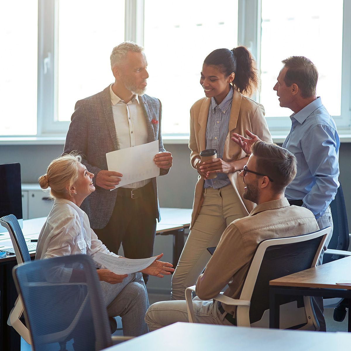 Business people sharing ideas at work.
