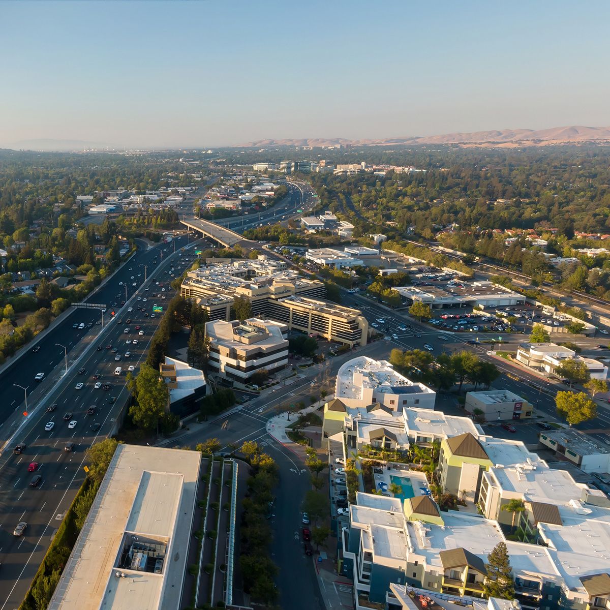 Aerial view of Walnut Creek, California