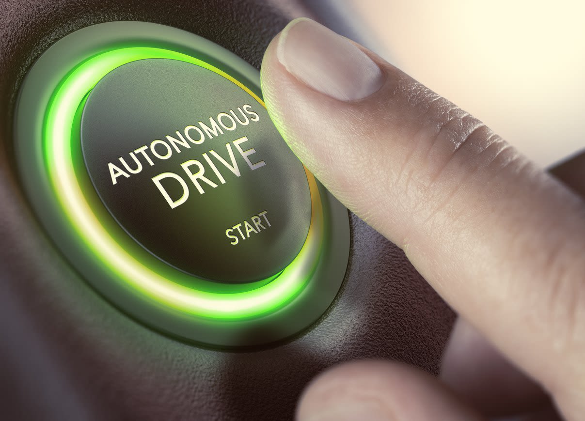Finger Pressing Autonomous Drive Button