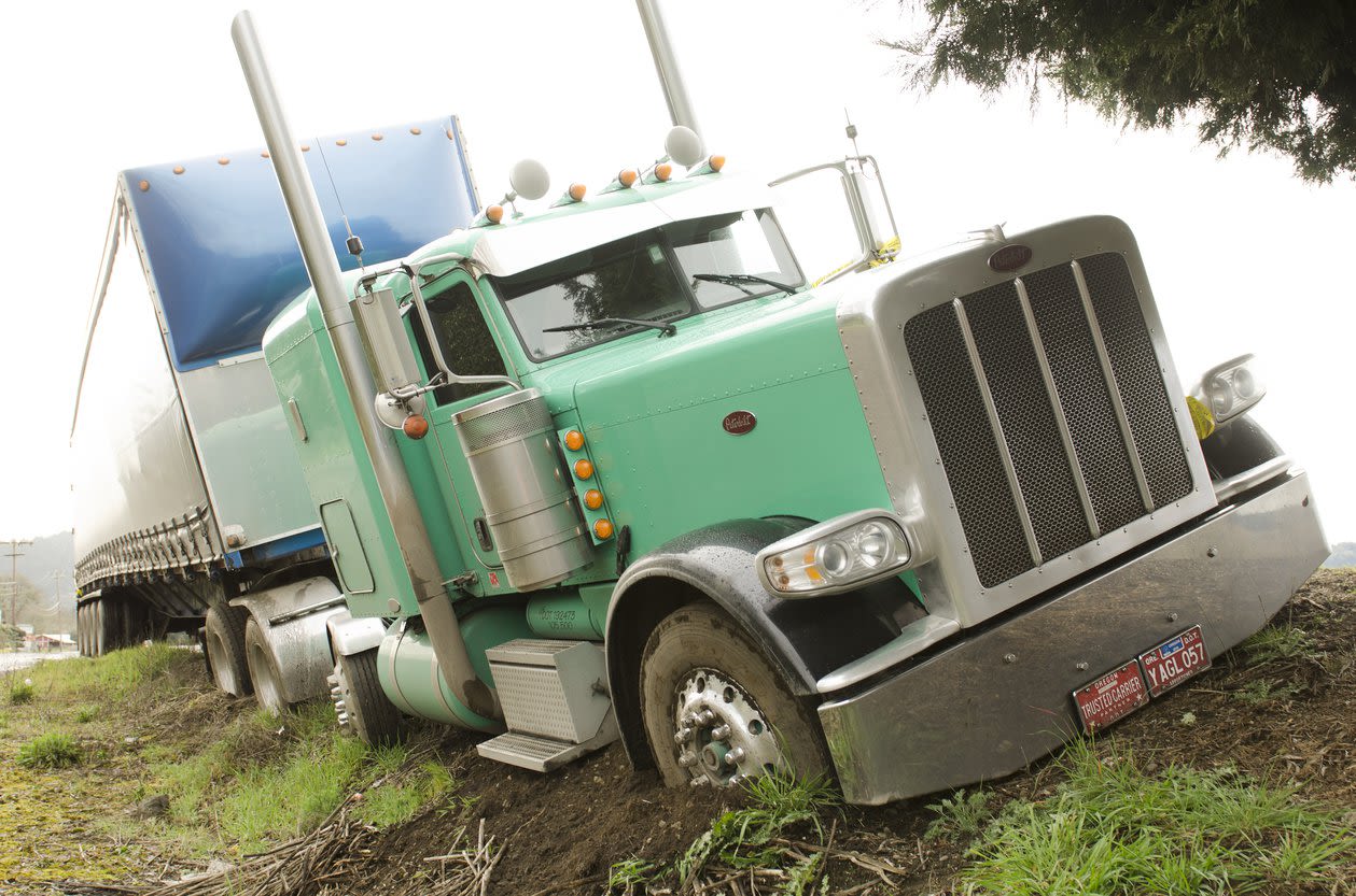 Truck Falling Over