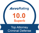 Avvo Rating 10.0 Superb Top Attorney Criminal Defense