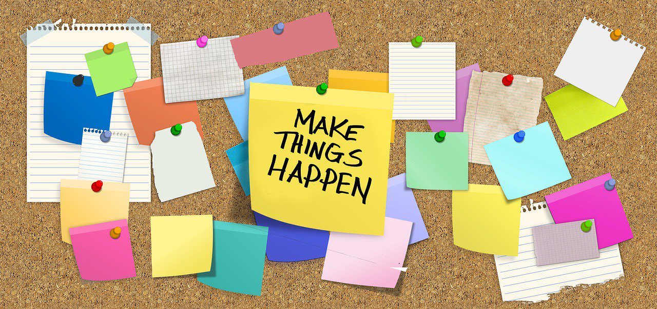 Sticky Notes on Cord Board