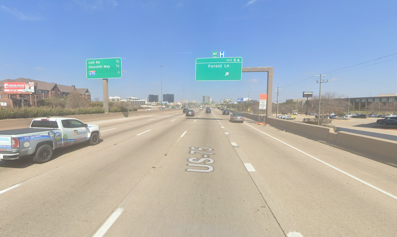 U.S. 75 near Forest Lane