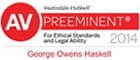 AV Preeminent for Ethical Standards and Legal Ability 2014