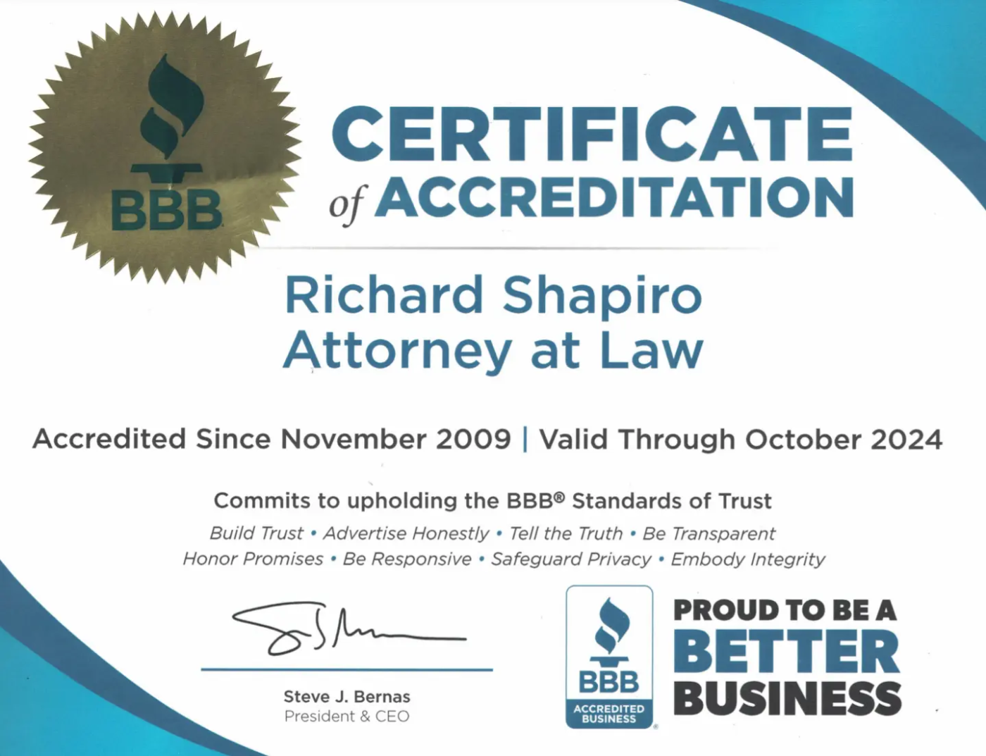 Certificate of Accreditation