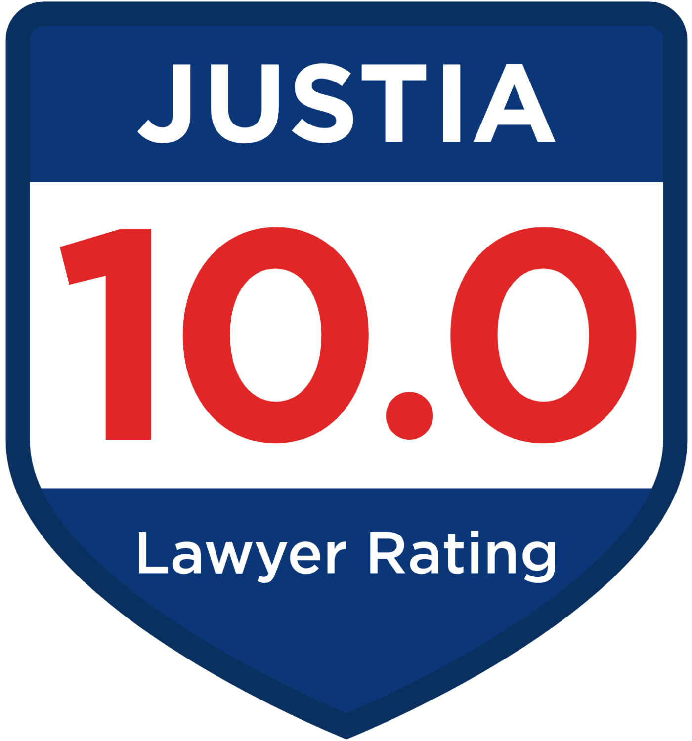 Justia 10.0 Lawyer Rating badge