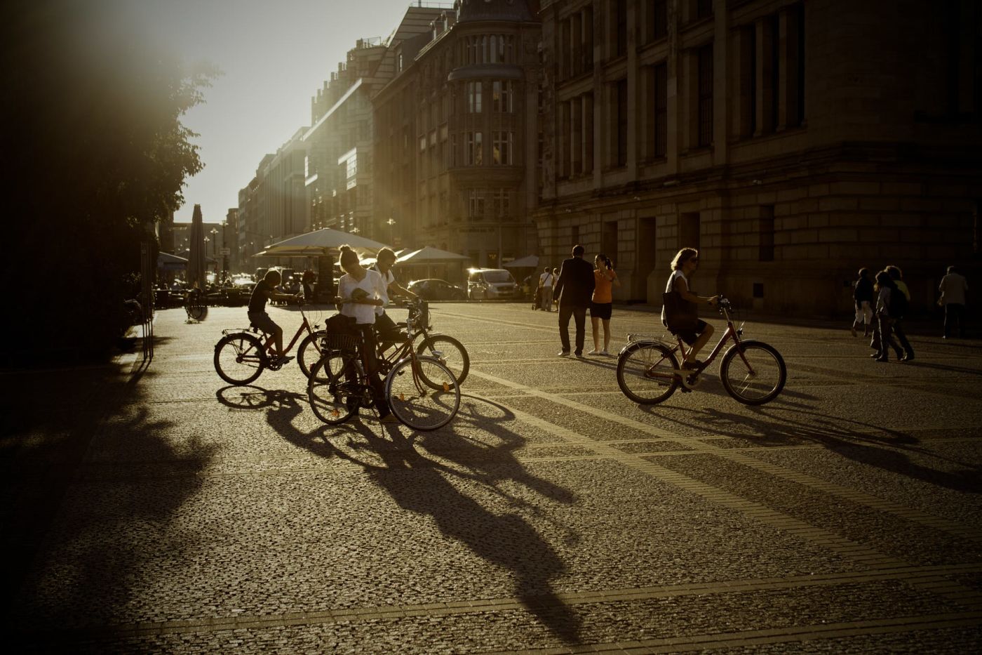 Bicyclists on a road