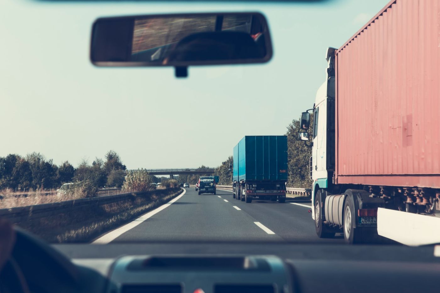 semi trucks on highway