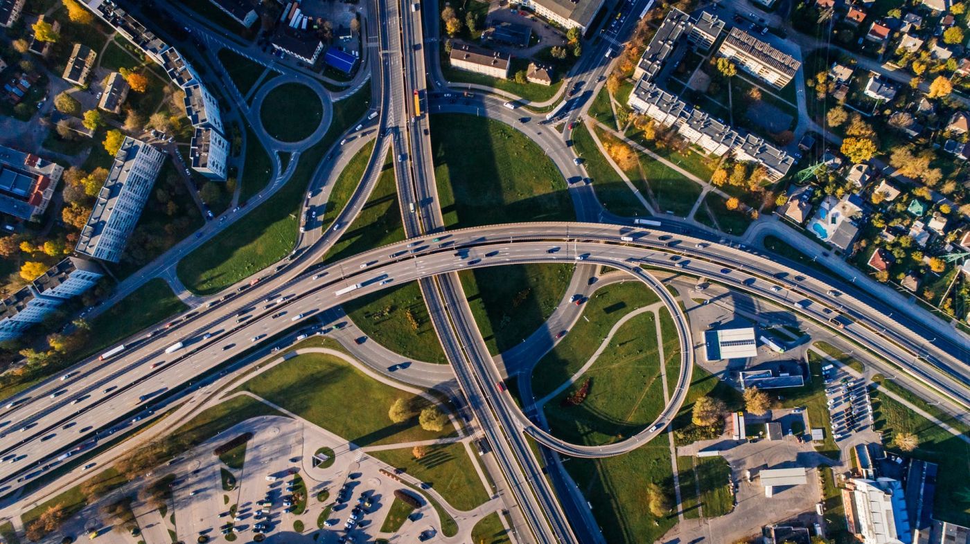 overhead look at highway