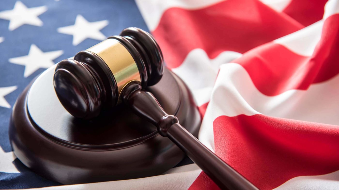 American flag and gavel