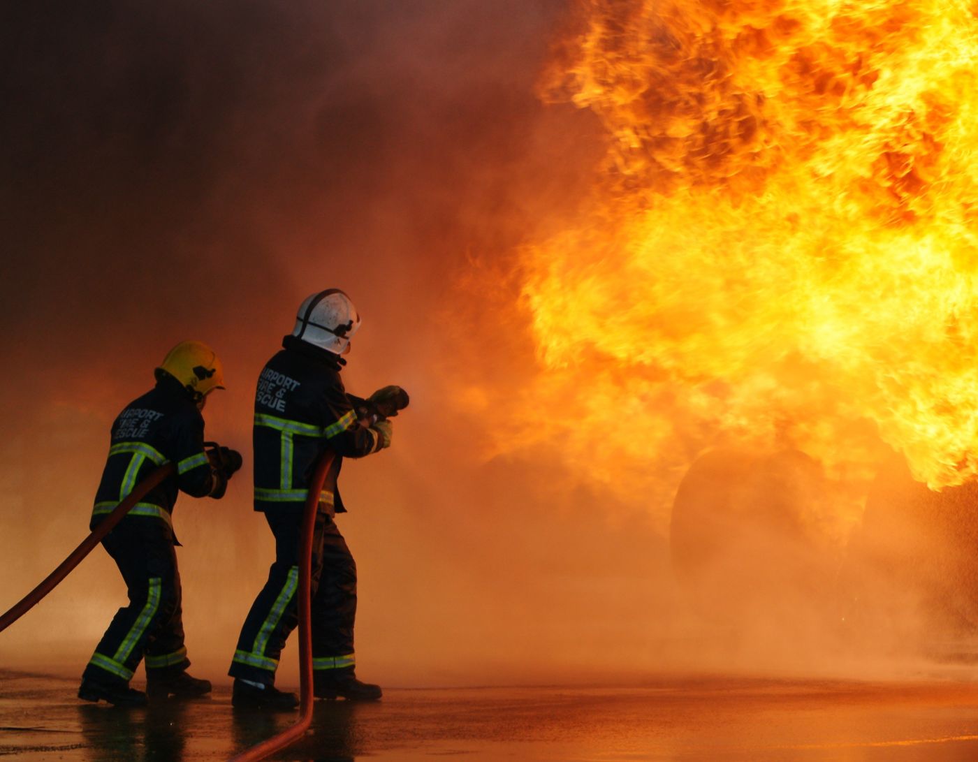 Fireman with Large Flames