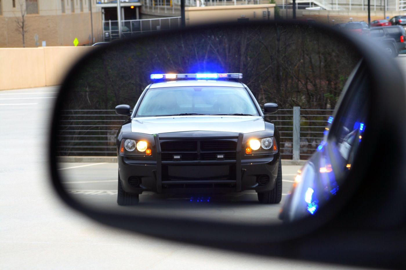Police Car in Side Mirror