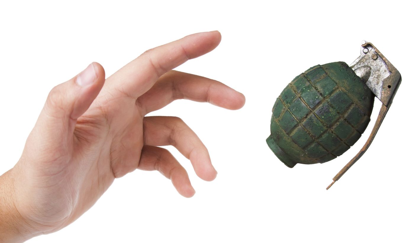 Hand Throwing Triggered Grenade
