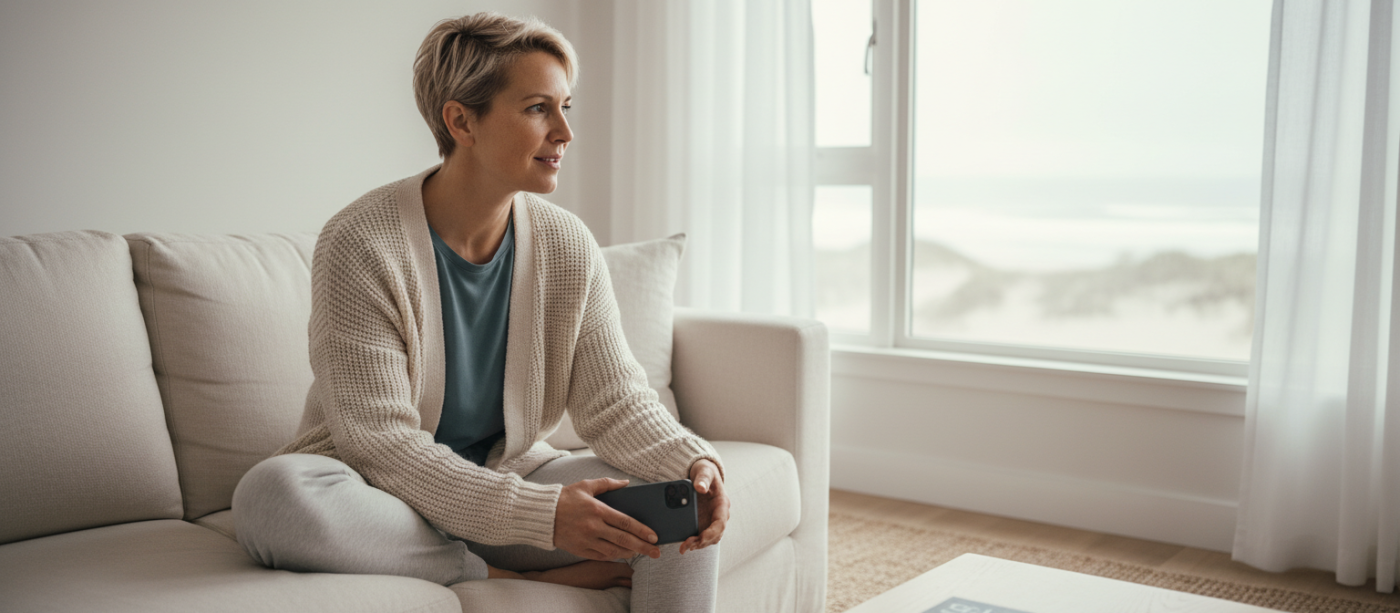 woman-on-sofa-coastal-rental