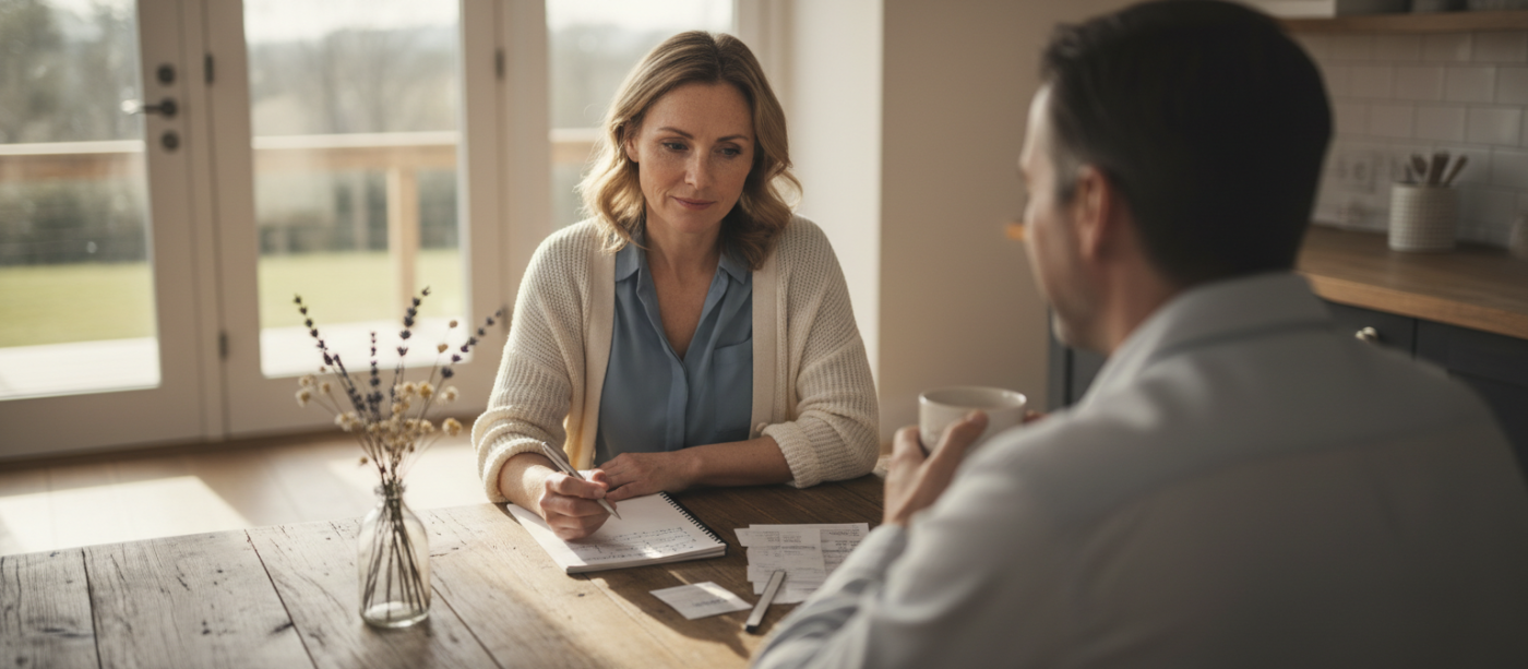 woman-reviewing-medical-bills-supported-by-family