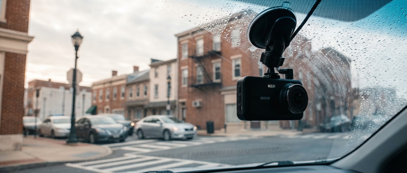 early-morning-dashcam-reflection-street