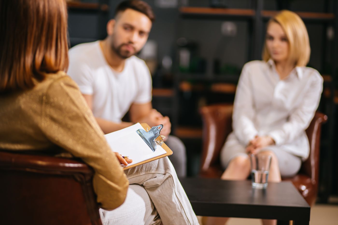 Mediator trying to resolve dispute between couples