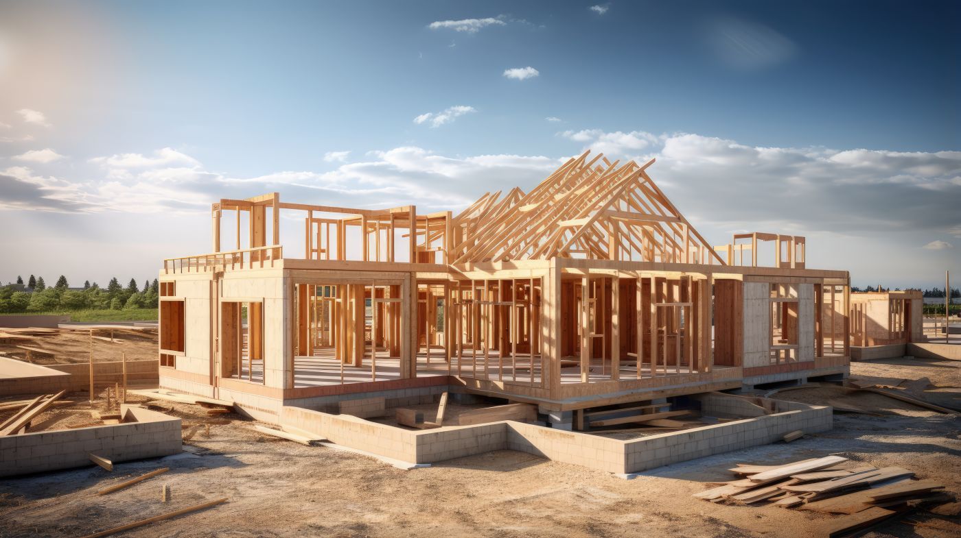 Unfinished house under construction