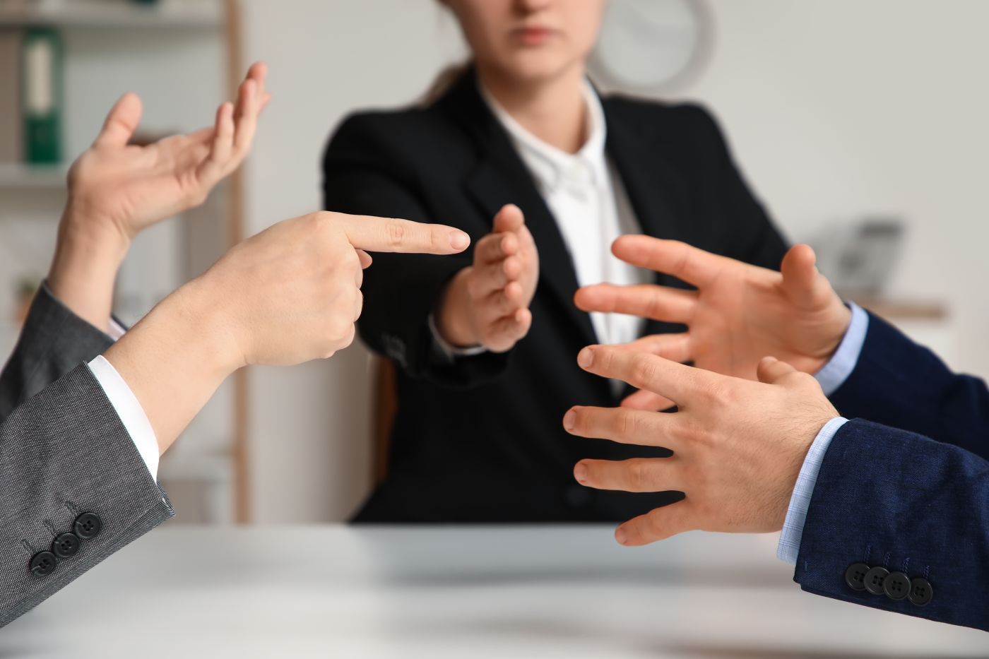 Mediator trying to resolve dispute among two parties